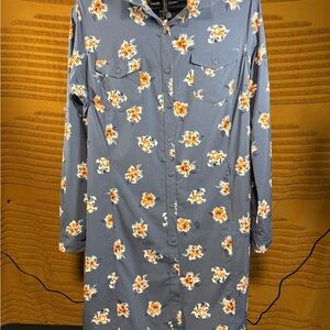 Prana Blue and Orange Patterned Dress